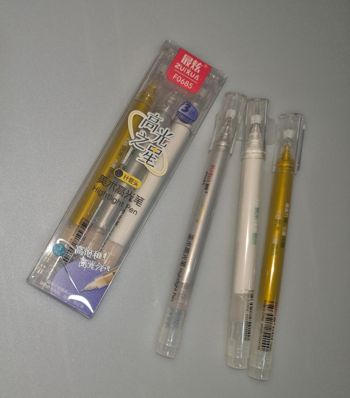 زوییکس 685 - ست سه عددی روان نویس متالیک 111-12