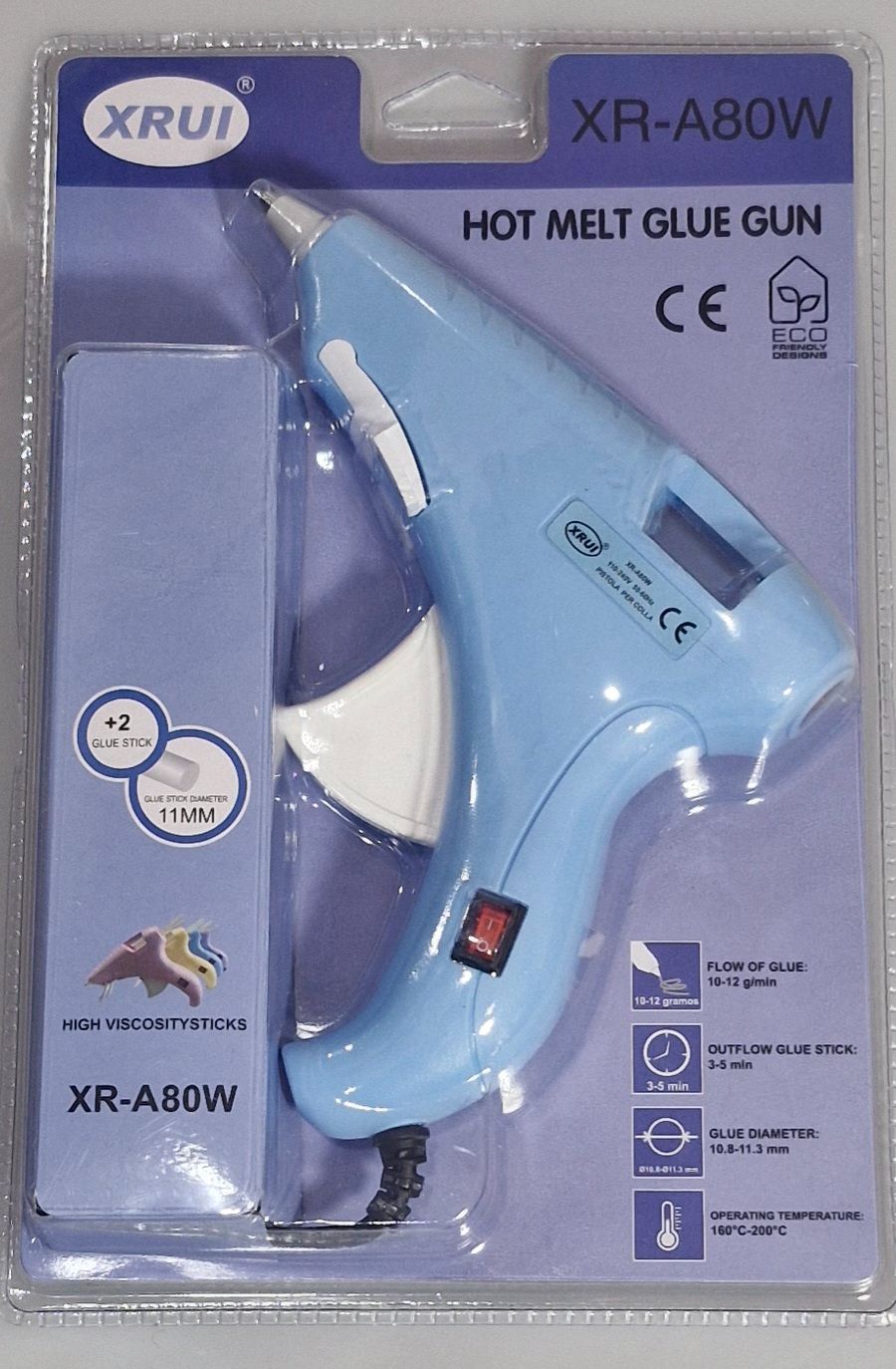 تفنگ چسب حرارتی رنگ پاستلی 80 وات بزرگ 125-6